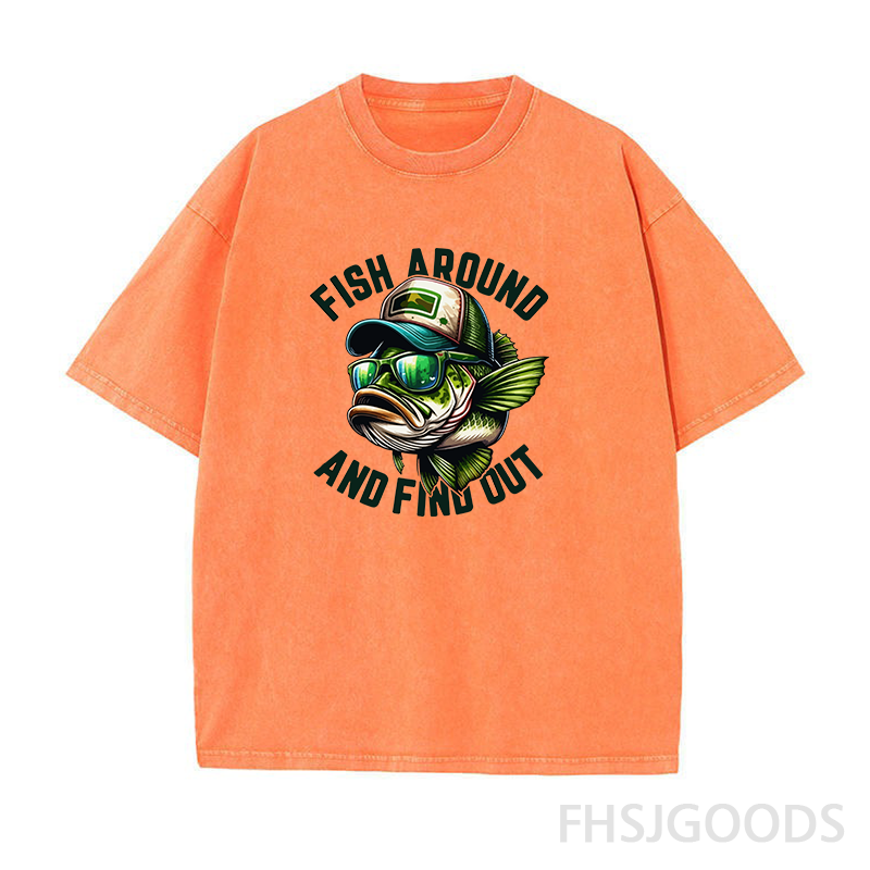 Fish Around And Find Out Unisex Distressed T-Shirt