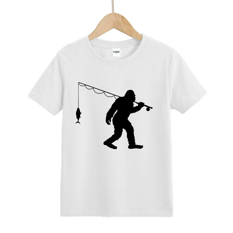 Bigfoot Fishing Kids T-Shirt