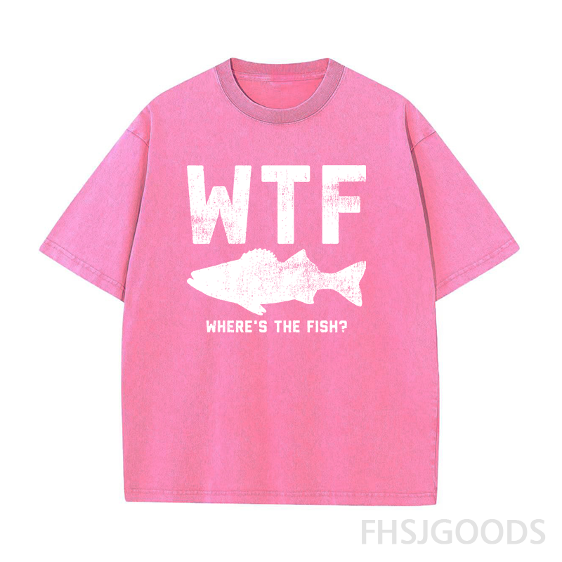 WTF Where's The Fish Unisex Distressed T-Shirt