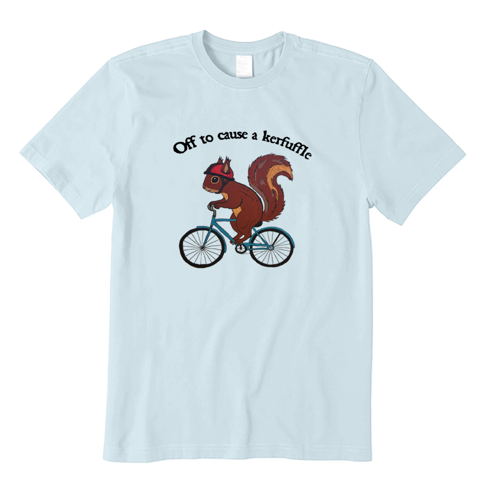 Off To Cause A Kerfuffle Squirrel Bicycle T-Shirt