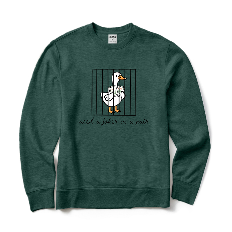 Used A Joker in A Pair Mahjong Goose Crewneck Sweatshirt