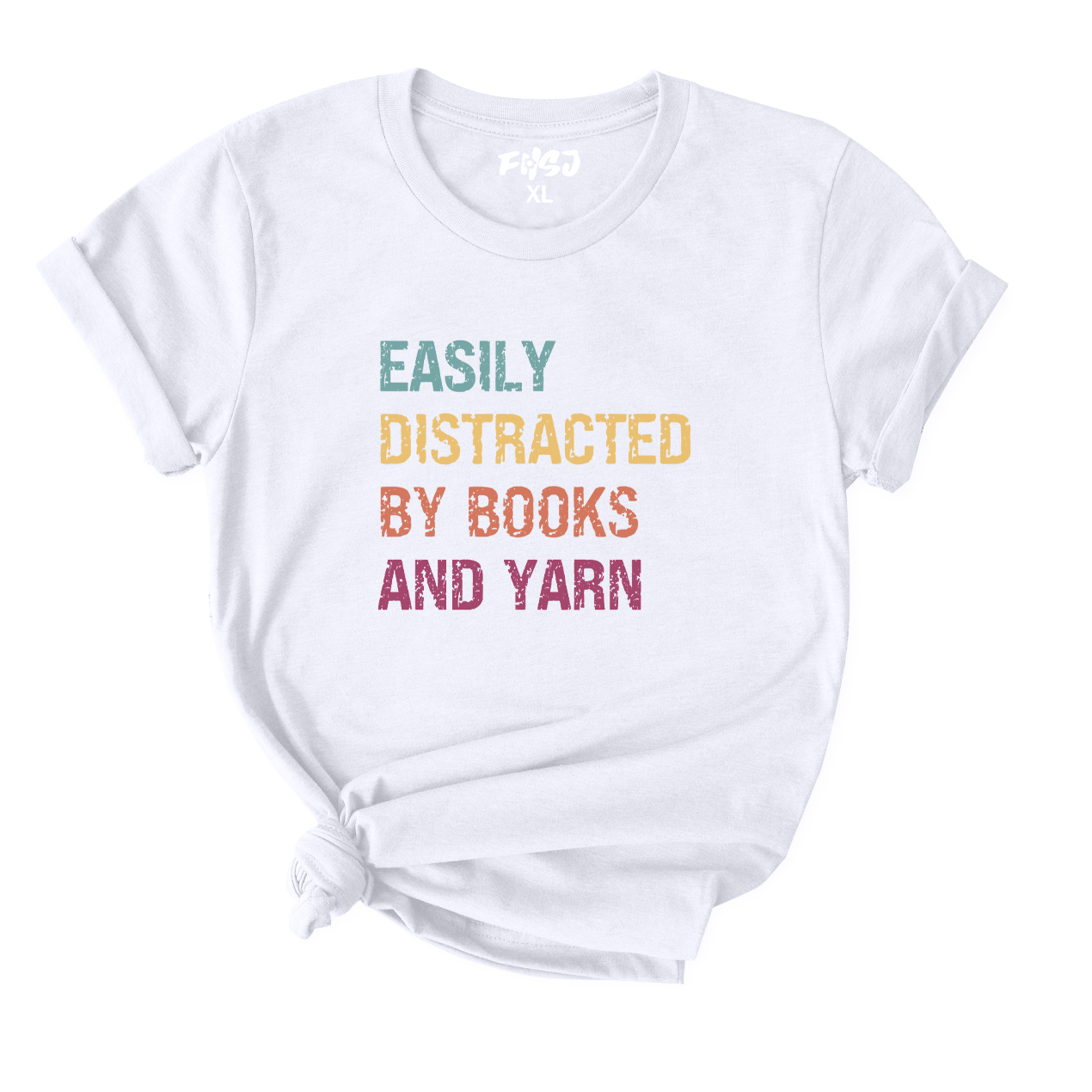 Easily Distracted By Knitting Books and Yarn T-Shirt for Women