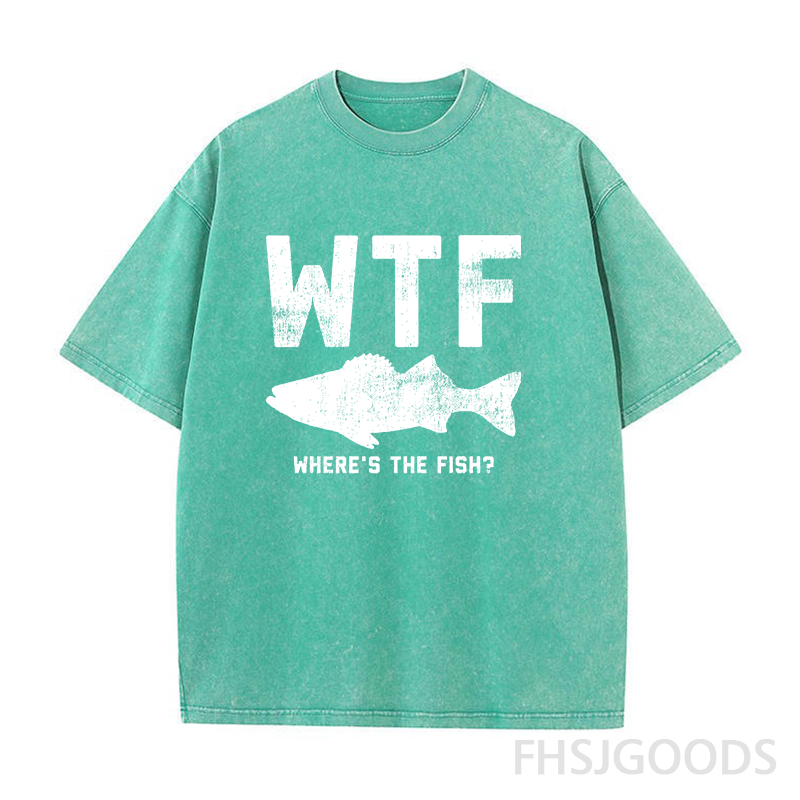 WTF Where's The Fish Unisex Distressed T-Shirt