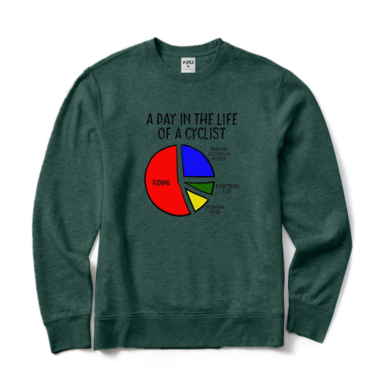 A Day in The Life of A Cyclist Crewneck Sweatshirt