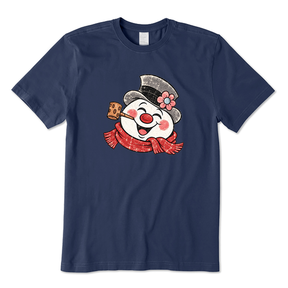 Retro Happy Snowman Christmas T-Shirt