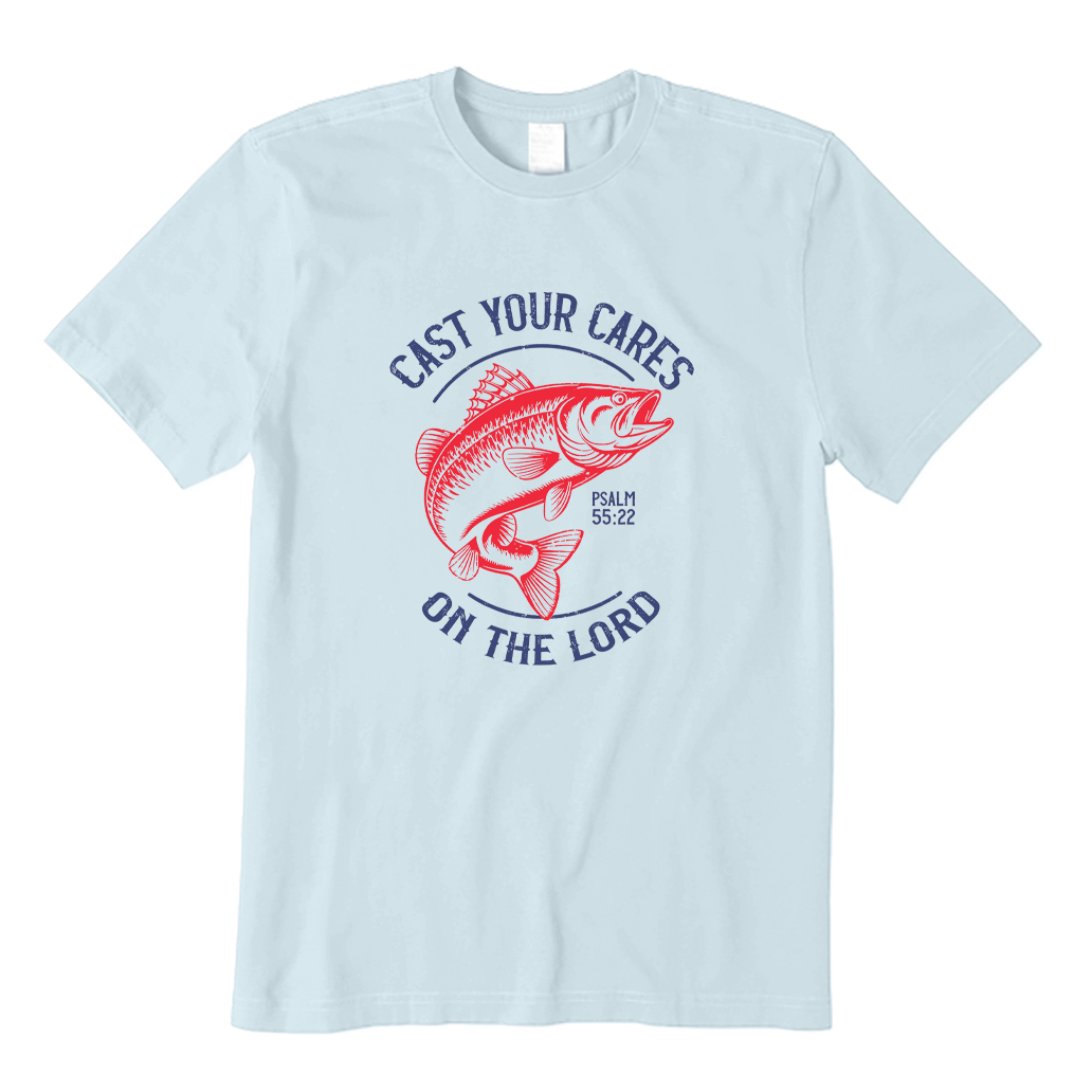Cast Your Cares on The Lord Fishing T-shirt