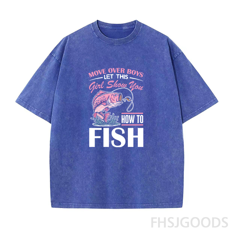 Let This Girl Show You How To Fish Unisex Distressed T-Shirt