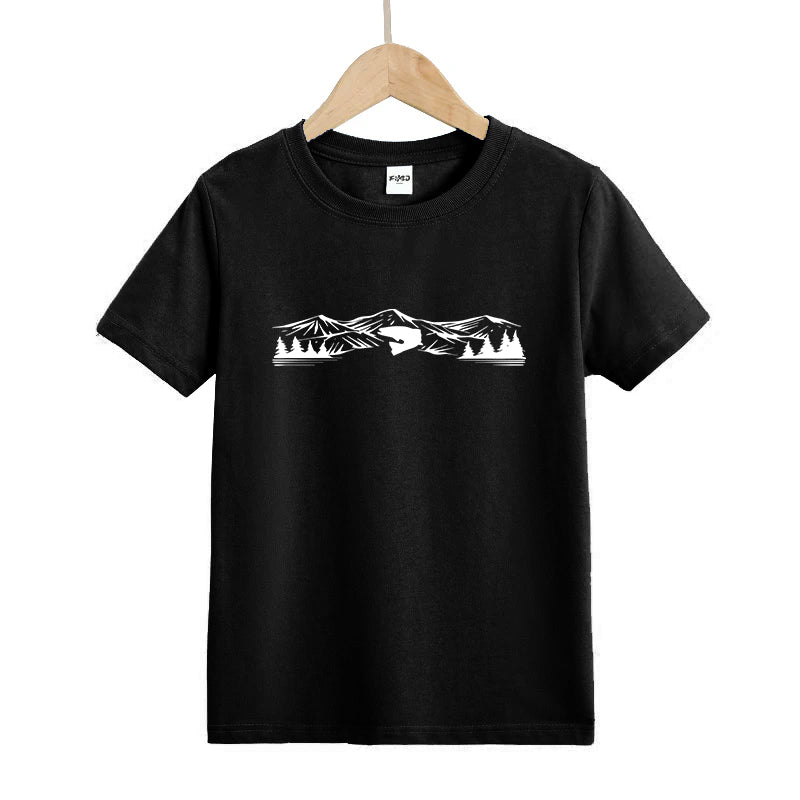Fishing Scene Mountain Kids T-Shirt