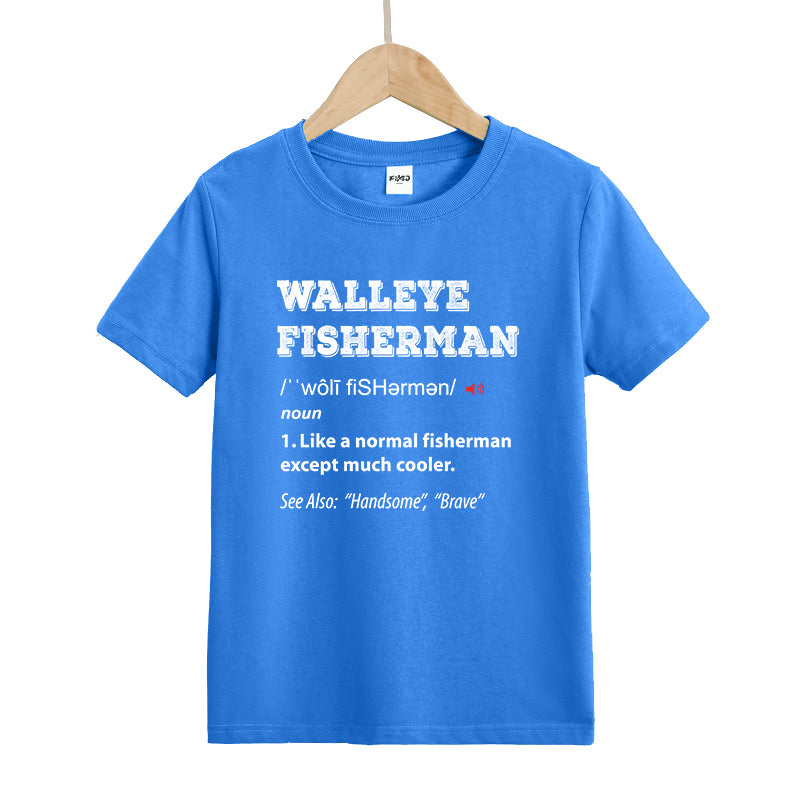 Walleye Fisherman Kids T-Shirt
