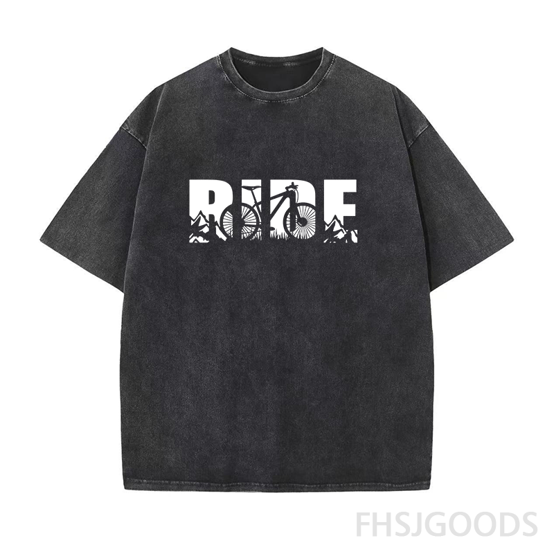 Mountain Bike RIDE Unisex Distressed T-Shirt