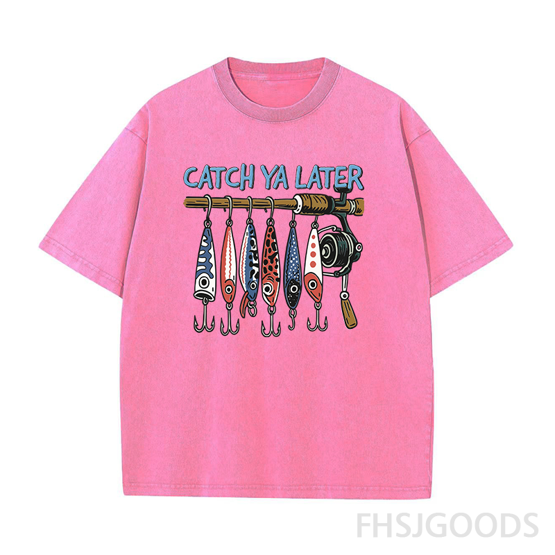 Catch Ya Later Fishing Unisex Distressed T-Shirt