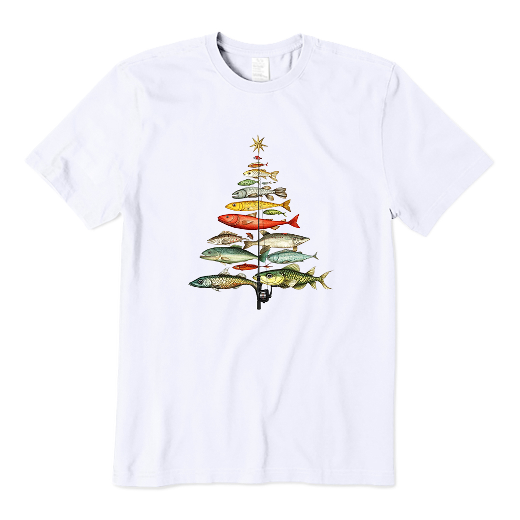 Fishing Christmas Tree T-Shirt