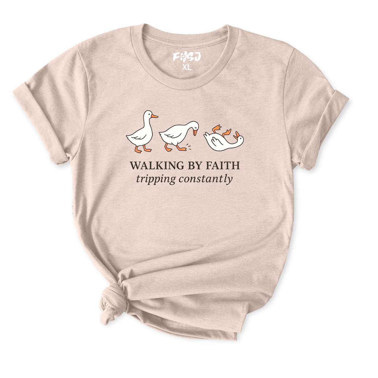 Walking By Faith Tripping Constantly Goose T-Shirt for Women