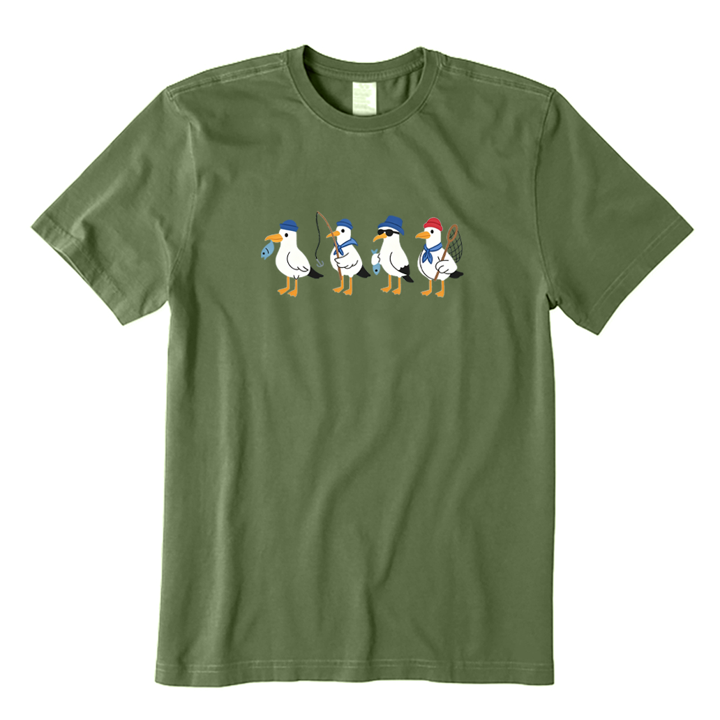 Funny Seagull Fishing T-shirt