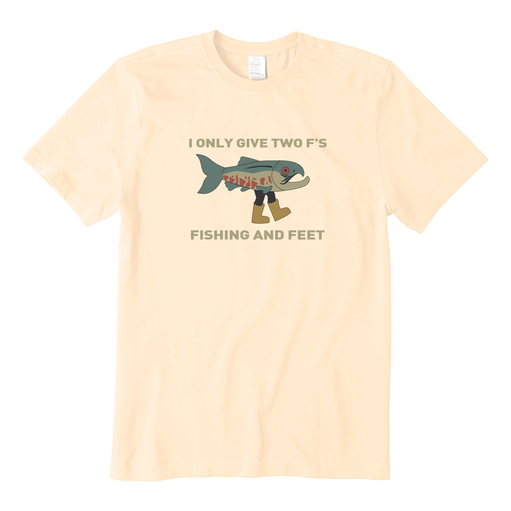 I Only Give Two F's Fishing and Feet T-Shirt
