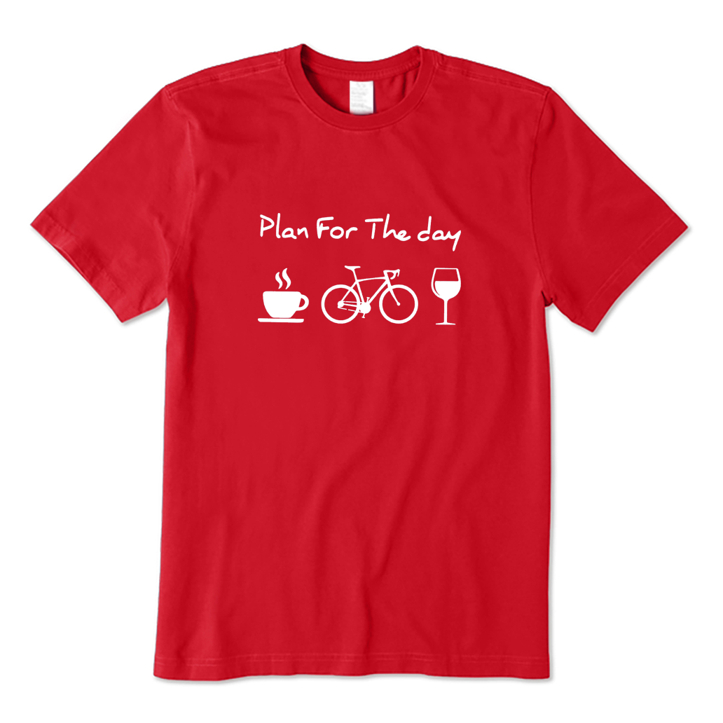 Plan For The Day Coffee Cycling Wine T-shirt