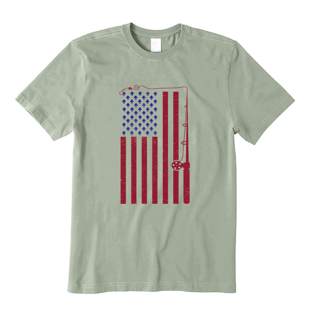 Fishing American Flag T-Shirt