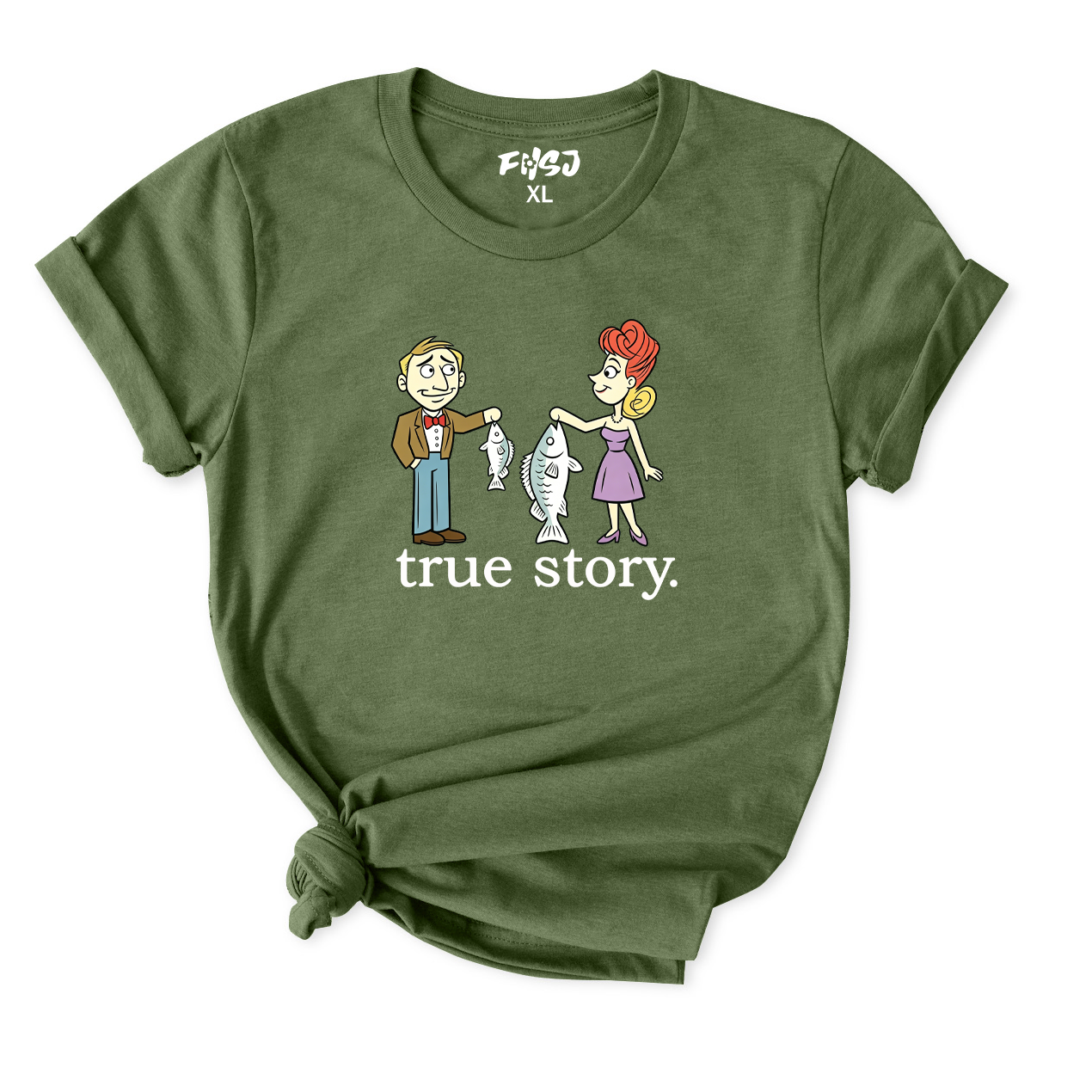 True Story She Caught the Bigger Fish T-Shirt for Women