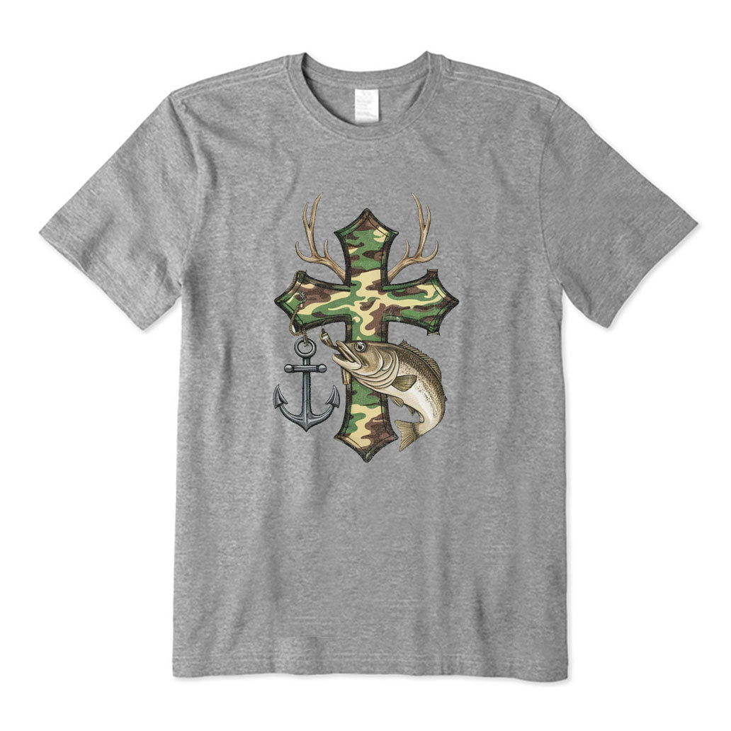 Camo Cross Fishing T-Shirt