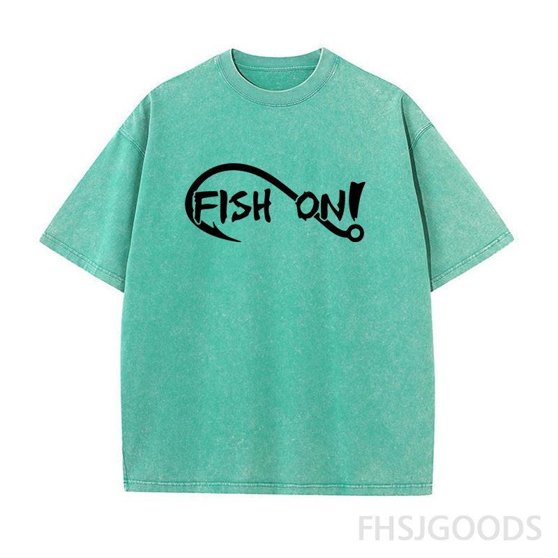 Fish On Fishing Unisex Distressed T-Shirt