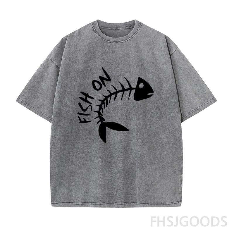 Fish On Unisex Distressed T-Shirt