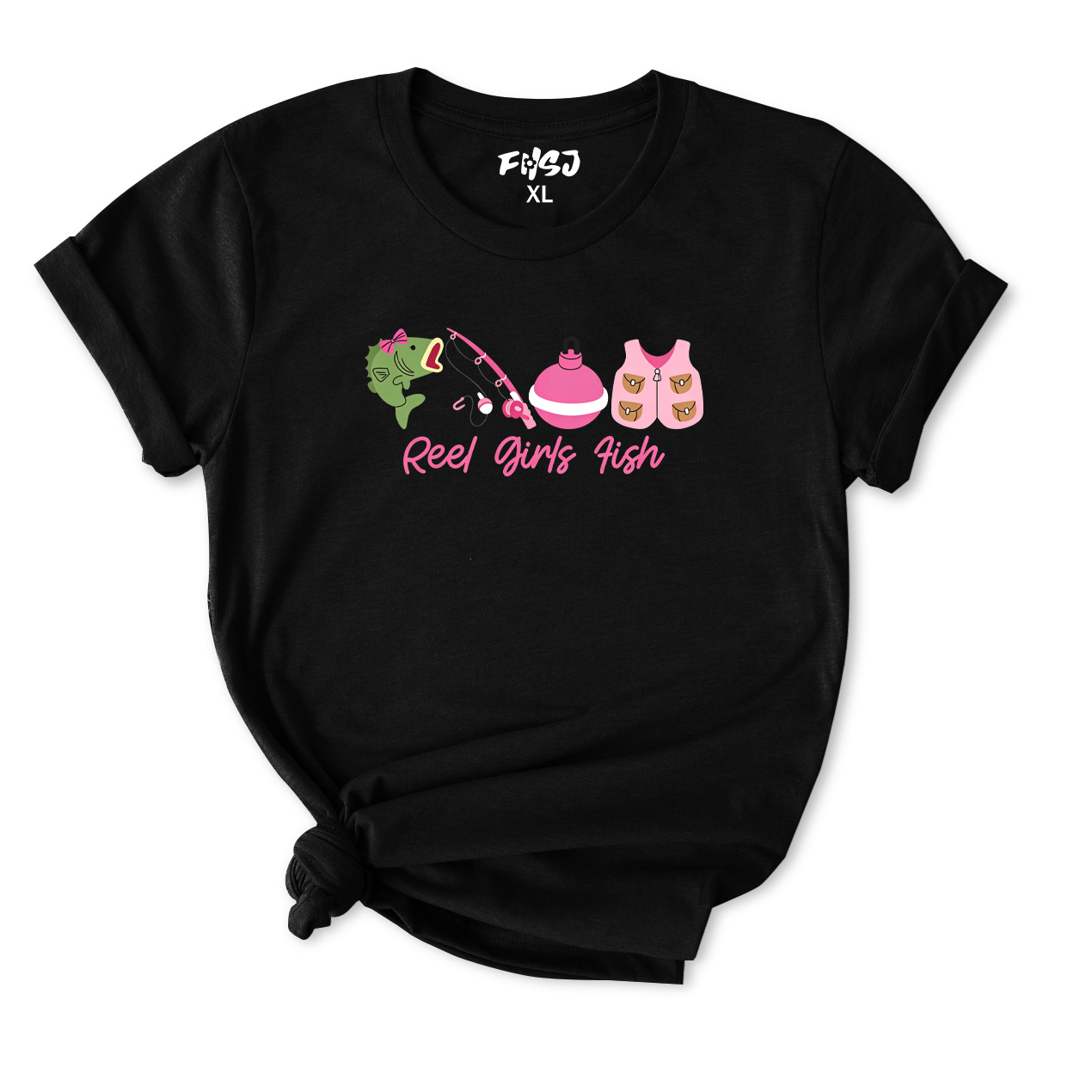 Cute Reel Girls Fish T-Shirt for Women