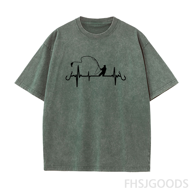 Heartbeat Fishing Unisex Distressed T-Shirt