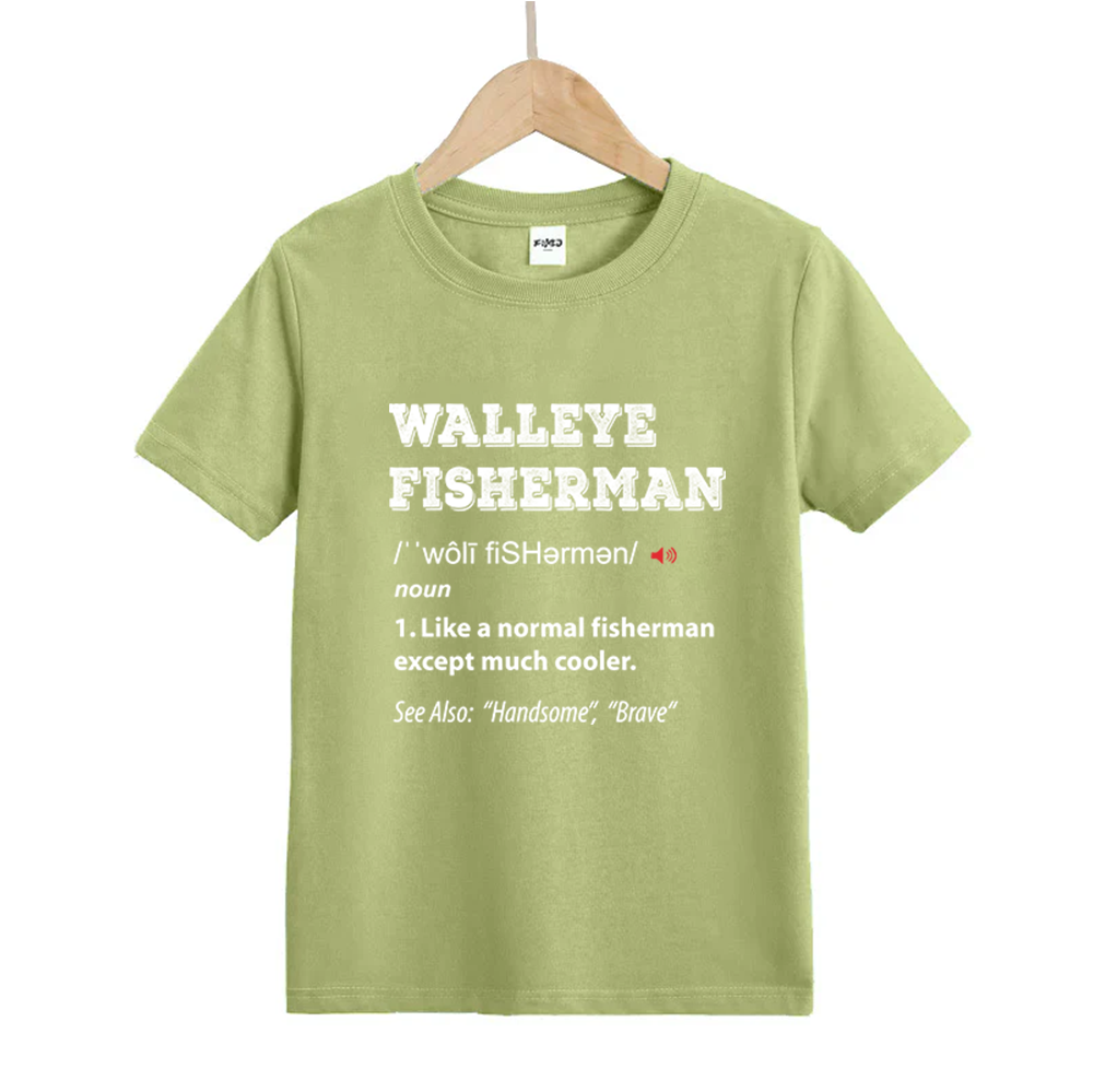 Walleye Fisherman Kids T-Shirt