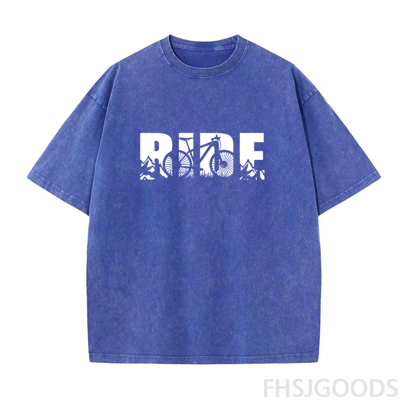Mountain Bike RIDE Unisex Distressed T-Shirt