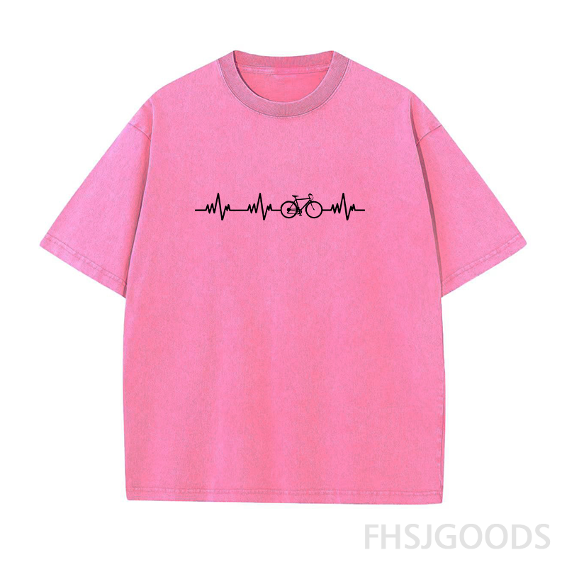 Bike Heartbeat Unisex Distressed T-Shirt