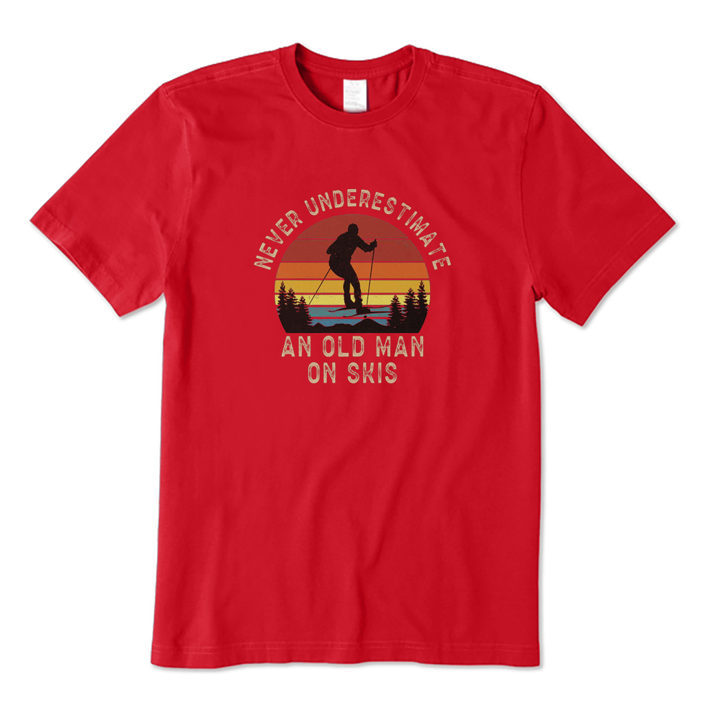 Never Underestimate An Old Man on Skis T-shirt