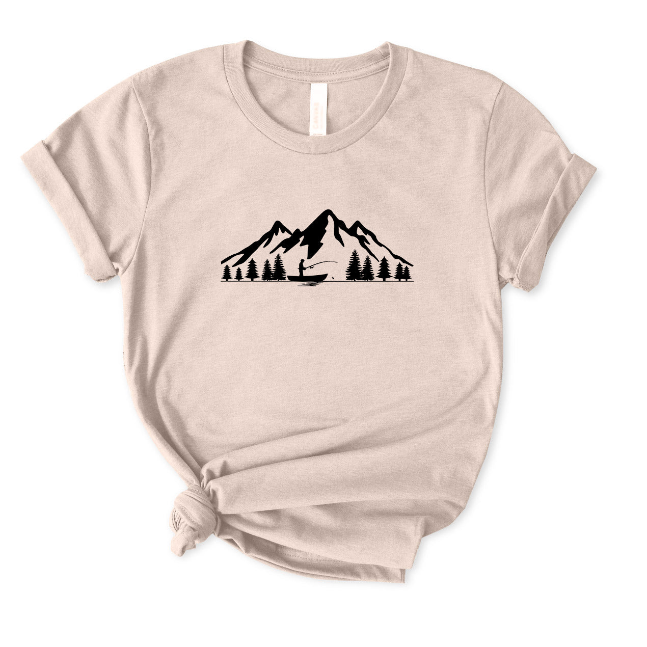 Fishing Landscape Mountain T-Shirt for women