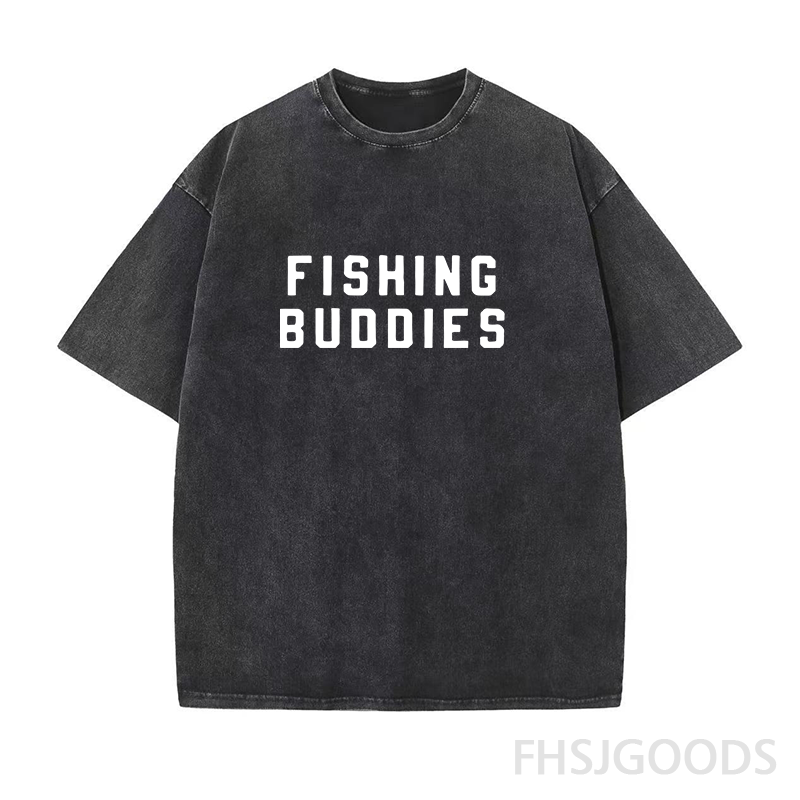 Fishing Buddies Matching Unisex Distressed T-Shirt