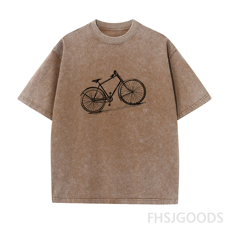 Bicycle Unisex Distressed T-Shirt