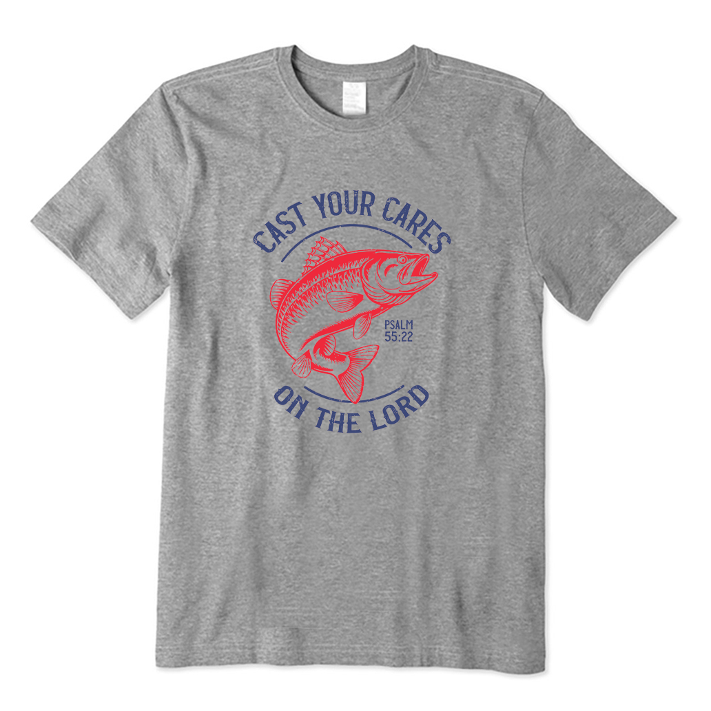 Cast Your Cares on The Lord Fishing T-shirt