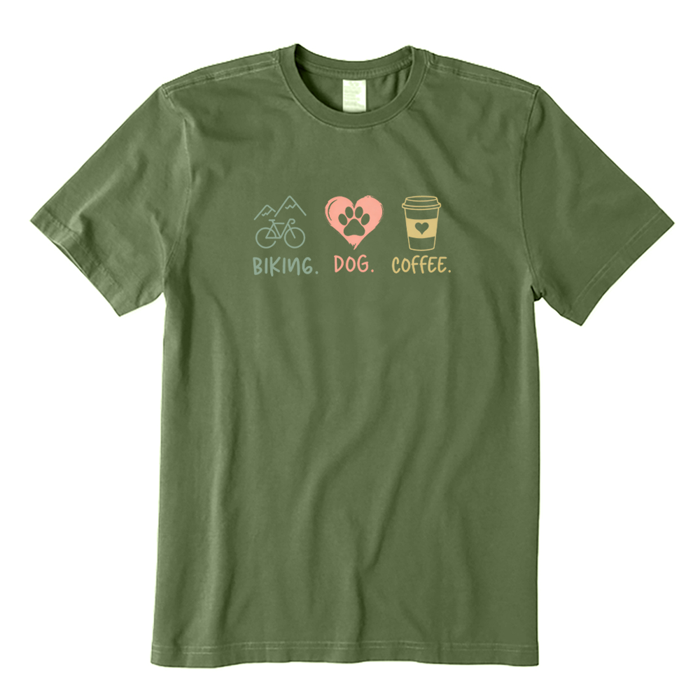 Biking Dog Coffee T-shirt