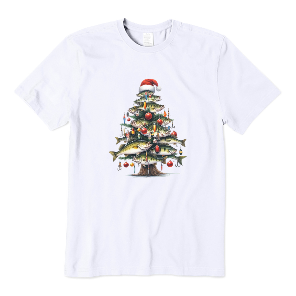 Bass Fisherman Christmas Tree T-Shirt