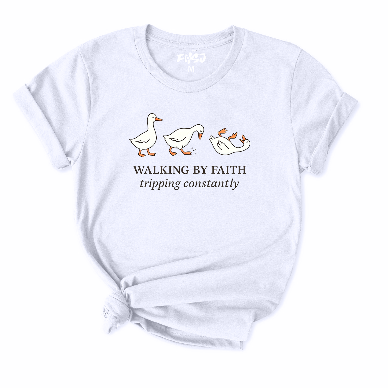 Walking By Faith Tripping Constantly Goose T-Shirt for Women