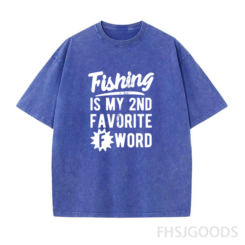 Fishing Is My 2nd Favorite F Word Unisex Distressed T-Shirt