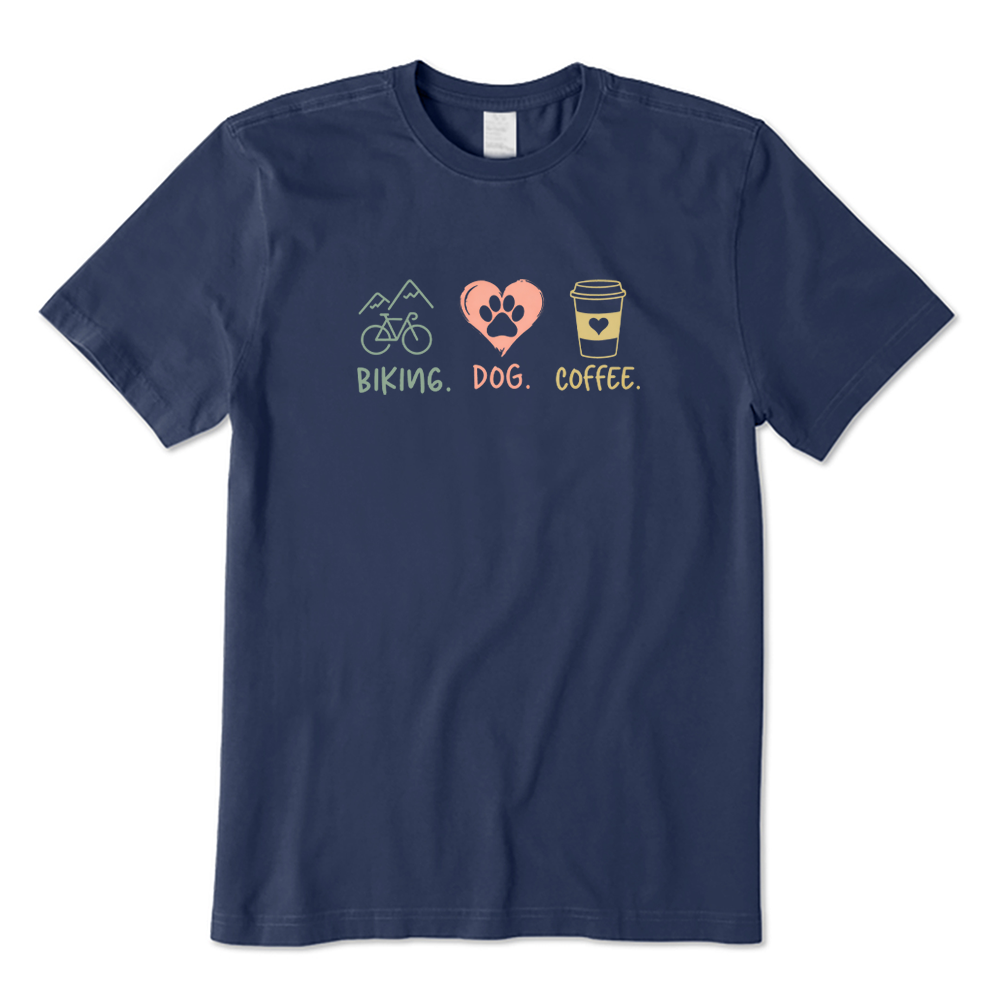 Biking Dog Coffee T-shirt