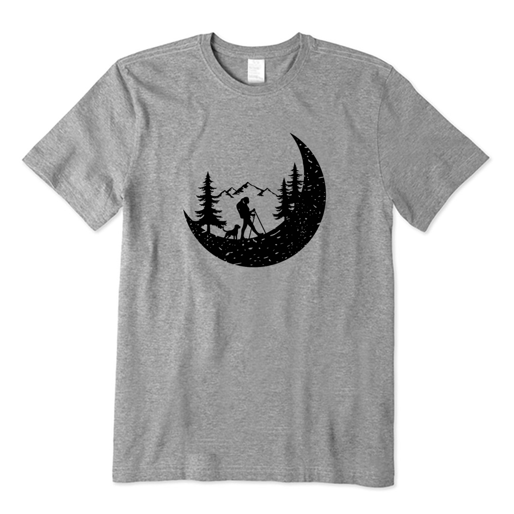 Hiker And Dog In The Mountains T-shirt