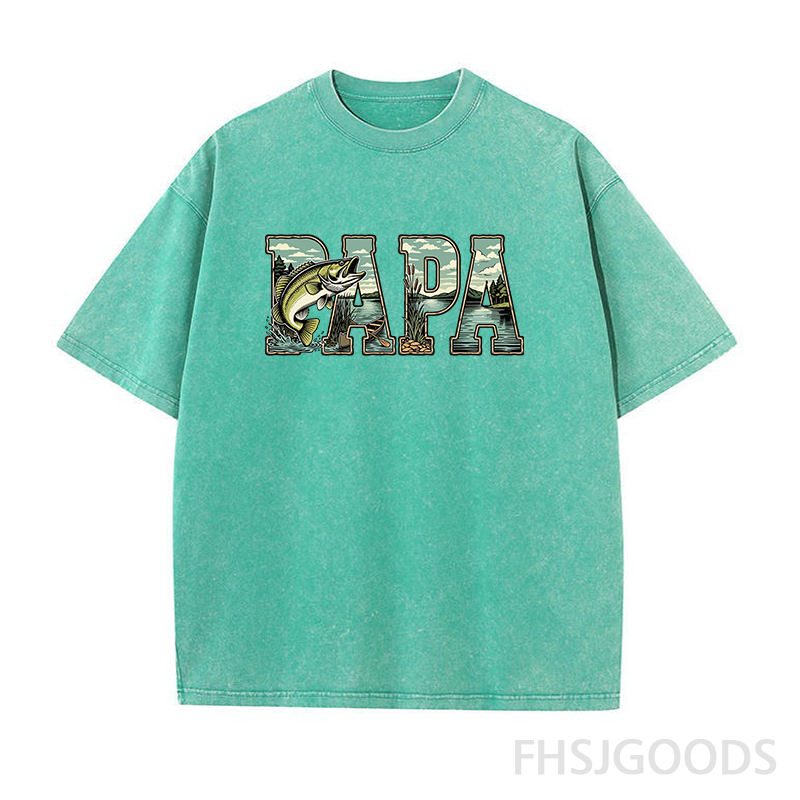 Papa Fishing Unisex Distressed T-Shirt