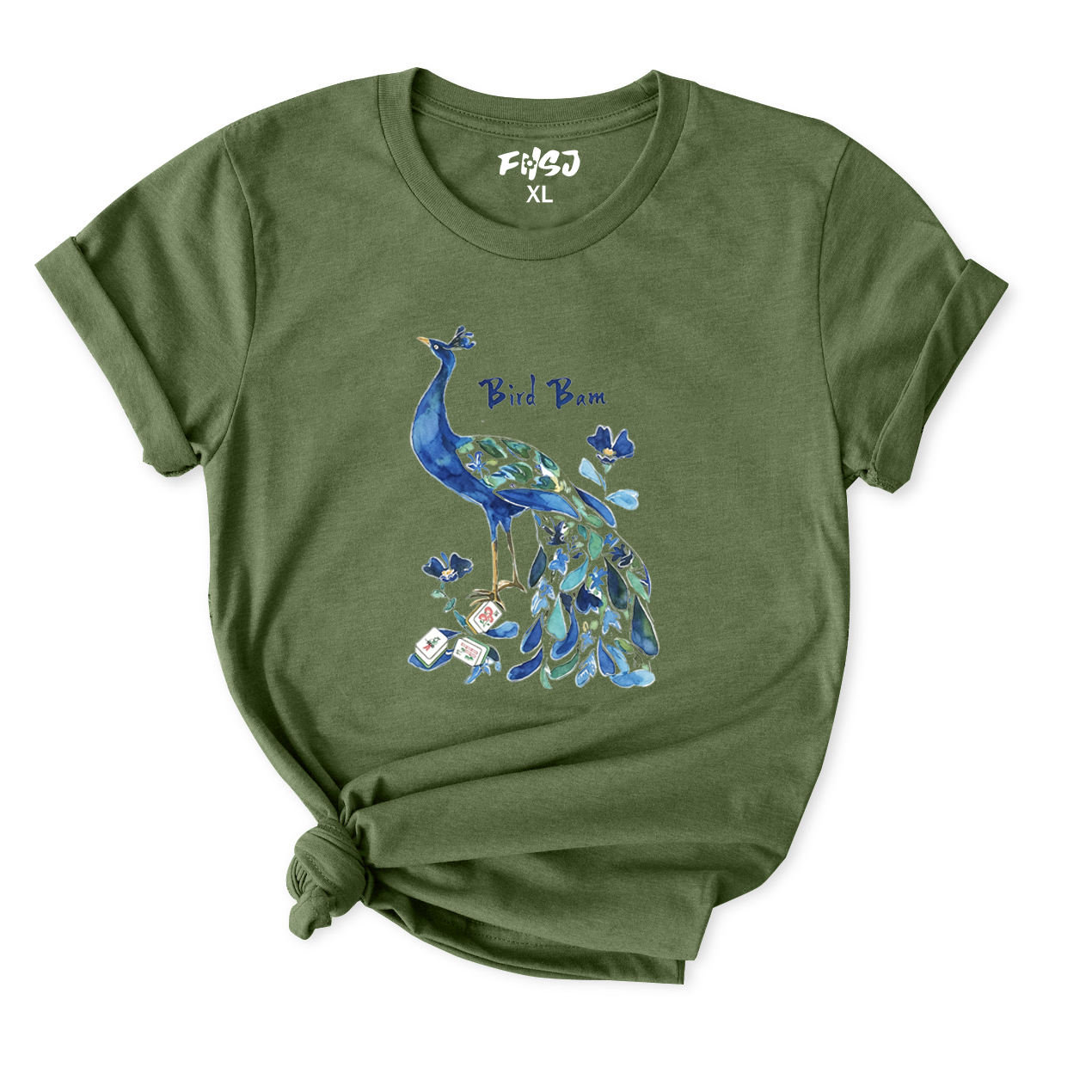 Bird Bam Mahjong Peacock T-Shirt for Women