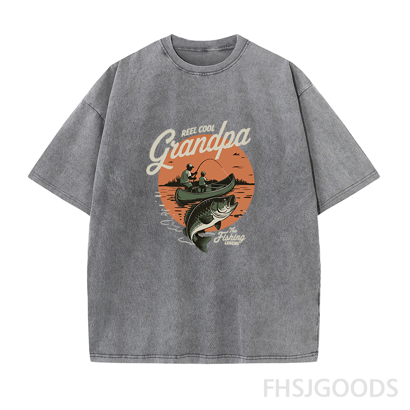 Reel Cool Grandpa Unisex Distressed T-Shirt
