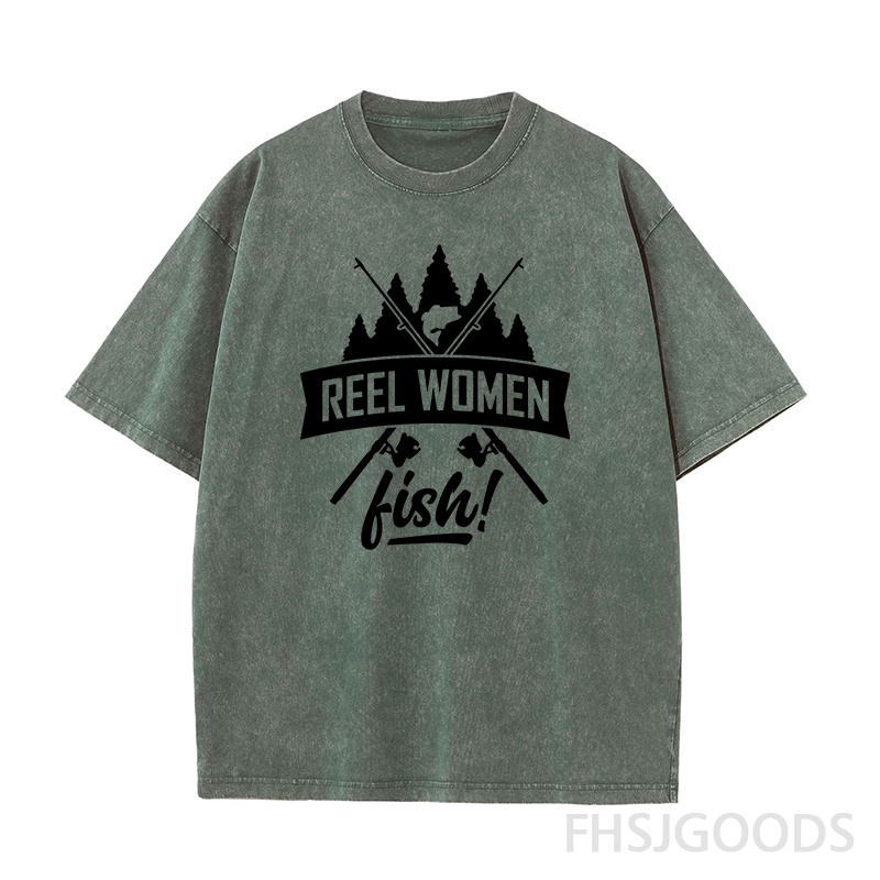 Reel Women Fish Unisex Distressed T-Shirt