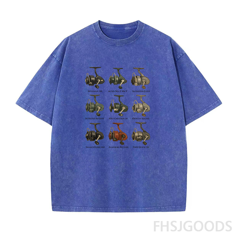 Fixed Spool Reels Fishing Unisex Distressed T-Shirt