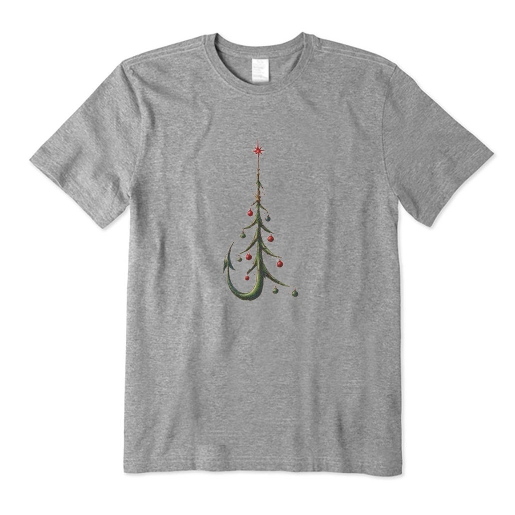 Fishing Hook Christmas Tree T-Shirt