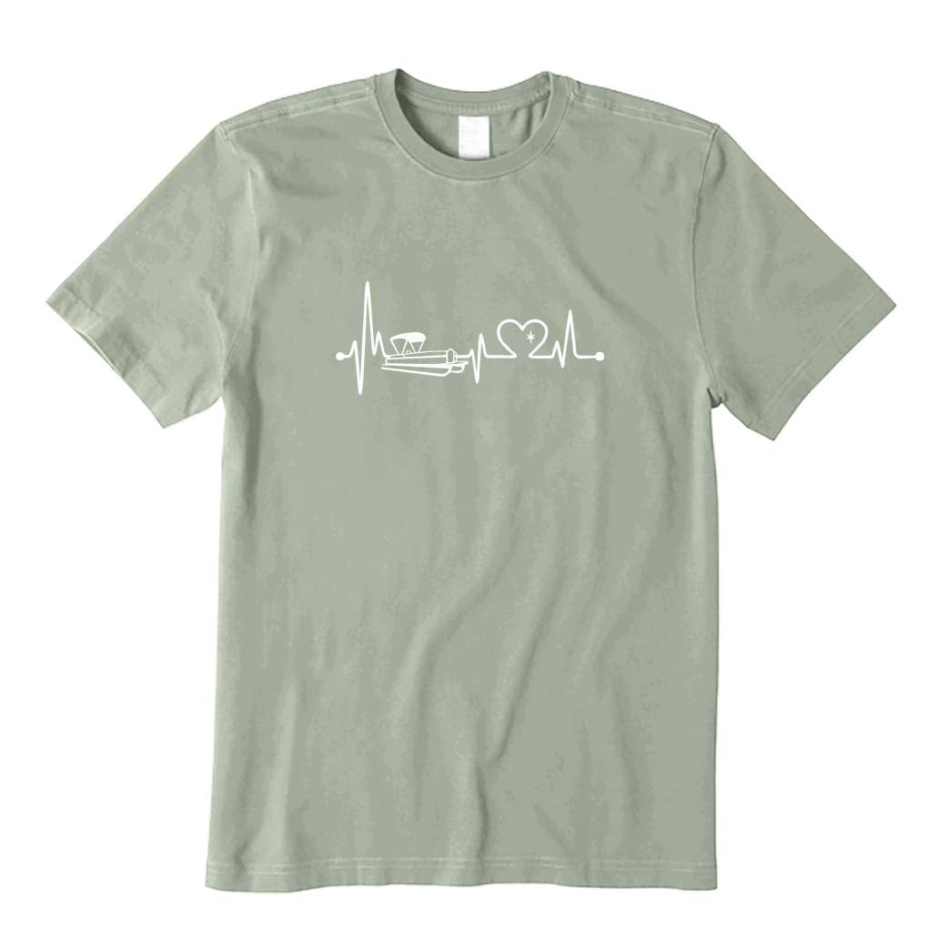 Pontoon Boat Heartbeat T-Shirt