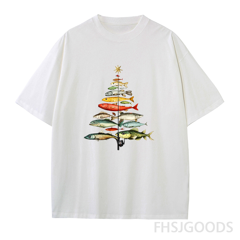 Fishing Christmas Tree Unisex T-Shirt