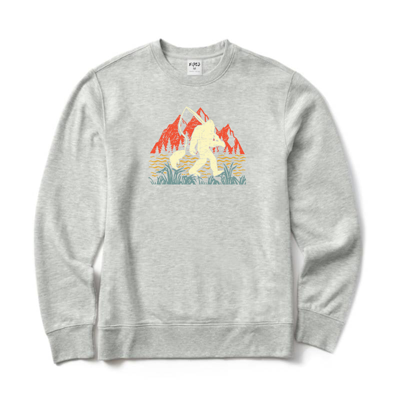 Sasquatch Go Fishing Crewneck Sweatshirt